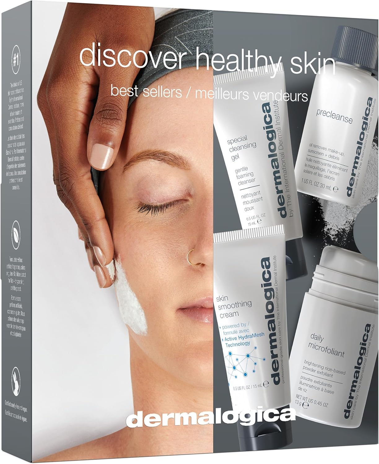 Dermalogica Discover Healthy Skin Kit, Polishes, Cleanses, Moisturisers, Precleanse 30ml, Special Cleansing Gel 15ml, Daily Microfoliant 13g, Skin Smoothing Cream 15ml , for All Skin Types