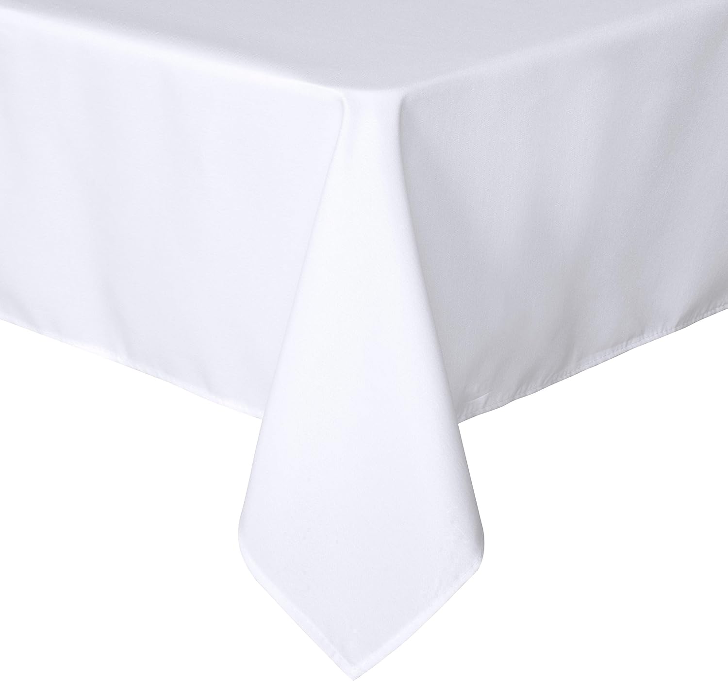 sancua Rectangle Tablecloth - 60 x 84 Inch - Stain and Wrinkle Resistant Washable Polyester Table Cloth, Decorative Fabric Table Cover for Dining Table, Buffet Parties and Camping, White