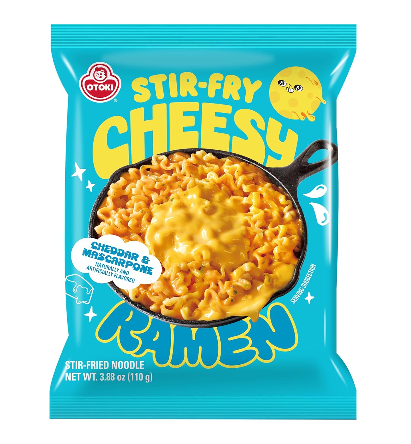 OTOKI Cheesy Ramen – Cheddar & Mascarpone Flavor | Creamy & Savory Stir-Fry Korean Instant Noodles (4 Pack, 15.66oz)