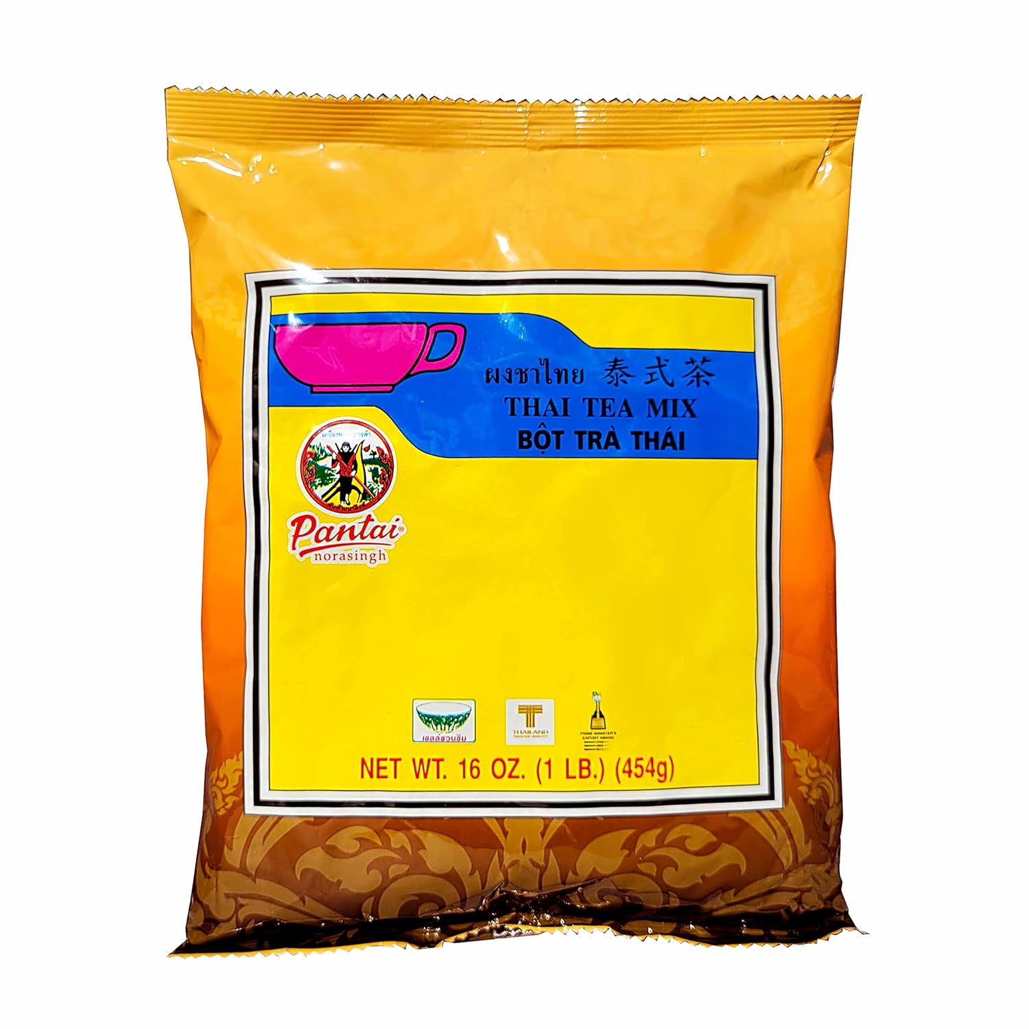 Thai Iced Tea Mix, Traditional Restaurant Style, 16 oz. (Pack of 6)