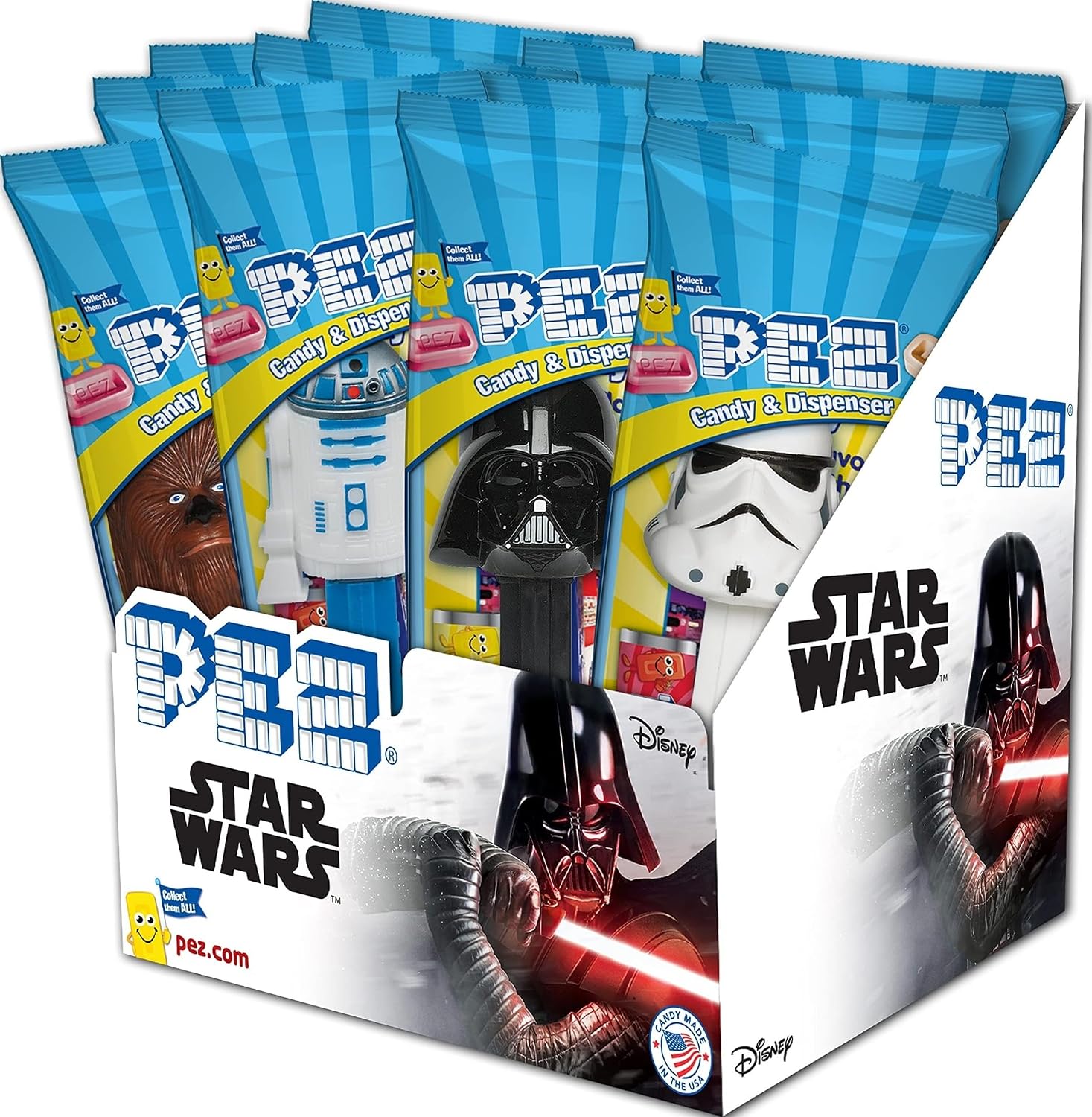 PEZ Candy Star Wars, Assorted Dispensers, 0.58 Ounce (Pack of 12)