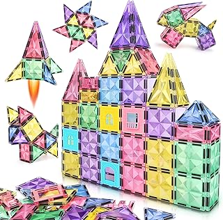 Magnetic Building Tiles 68 PCS Magnets Stacking Kids Toys STEM Sensory Games Educational Construction Toys Christmas Toy Gift for Boys and Girls 3 4 5 6 7 8 9+Year Old
