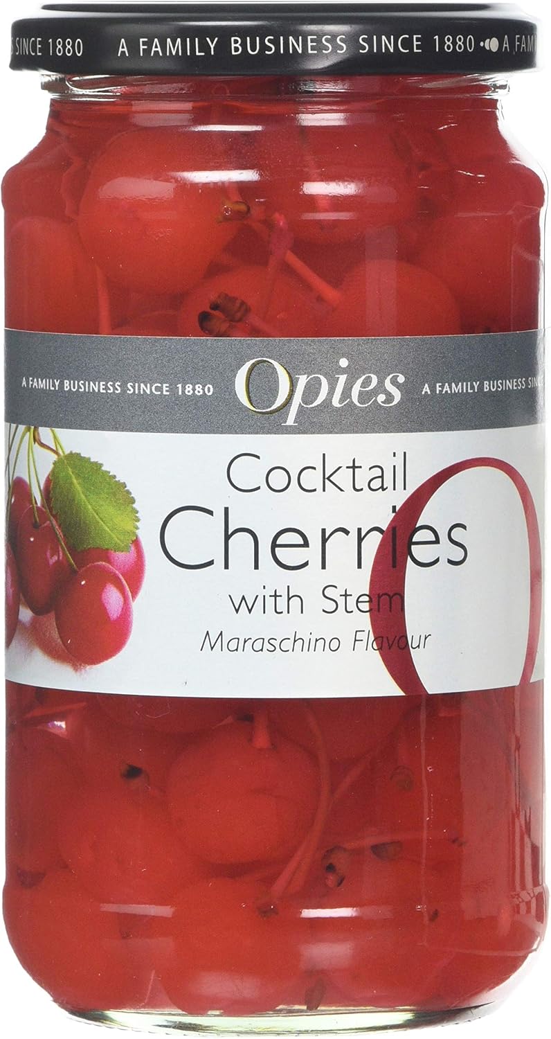 Opies Cocktail Cherries With Stems 500g Jar, Red
