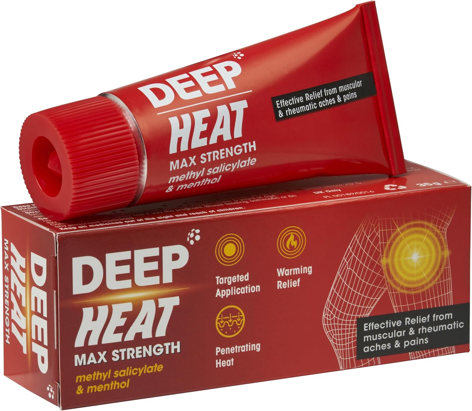 Deep Heat Maximum Strength, Pain Relief Cream for Muscular & Rheumatic Aches, Pain and Stiffness, 35 g (Pack of 1)