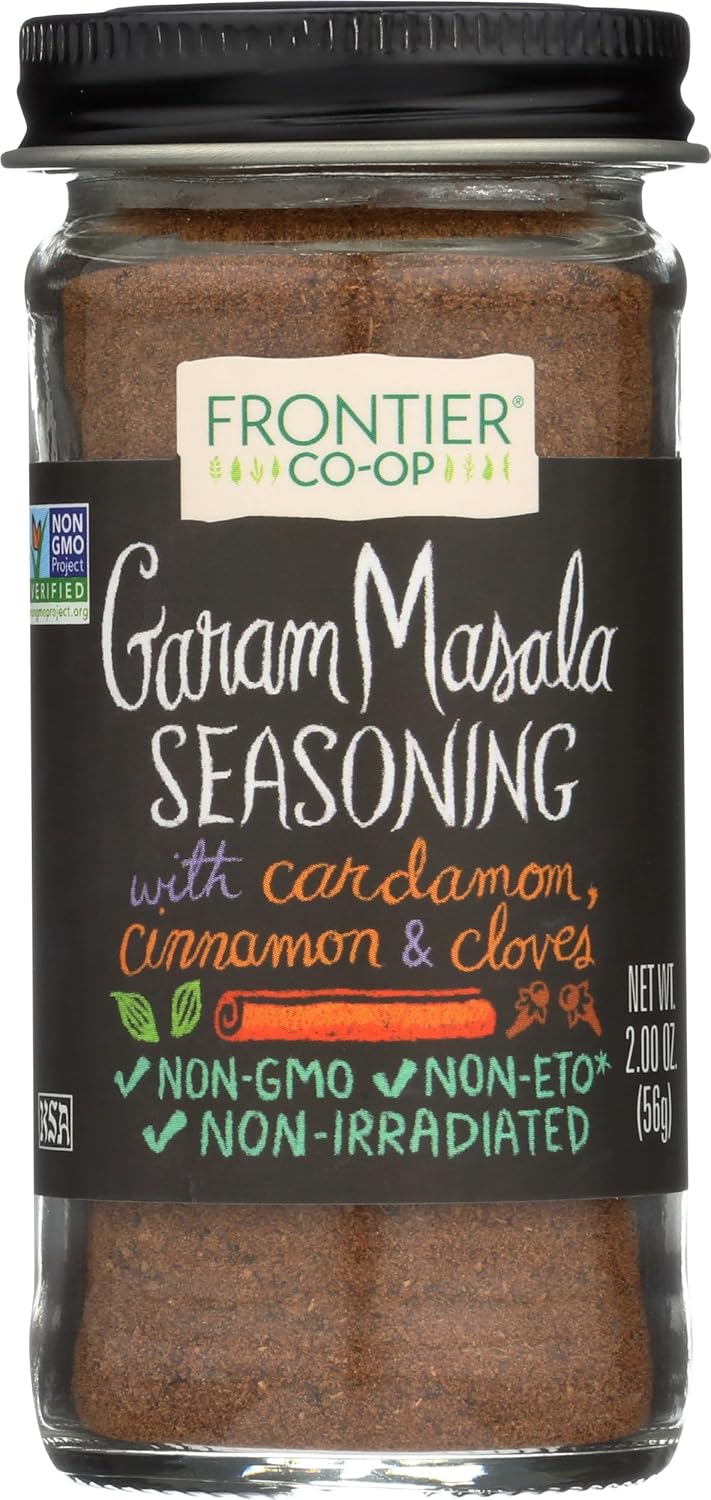Frontier Co-op Garam Masala, 2-Ounce Jar, With Cardamom, Cinnamon & Cloves, Kosher, Non GMO, Non ETO