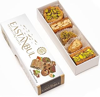 Eastanbul Baklava, 3.5oz, Baklava Pastry, Pistachio Gift Box, Middle Eastern Sweets, Premium Gourmet Desserts, Pistachio & Cashew Rich Pastry, Dulces Arabes, Arabic Sweets, Turkish Gifts