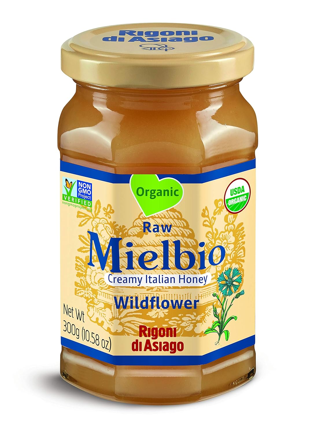 Rigoni di Asiago Organic Mielbio Wildflower Creamy Honey, 10.58 ounce, (Pack of 1)
