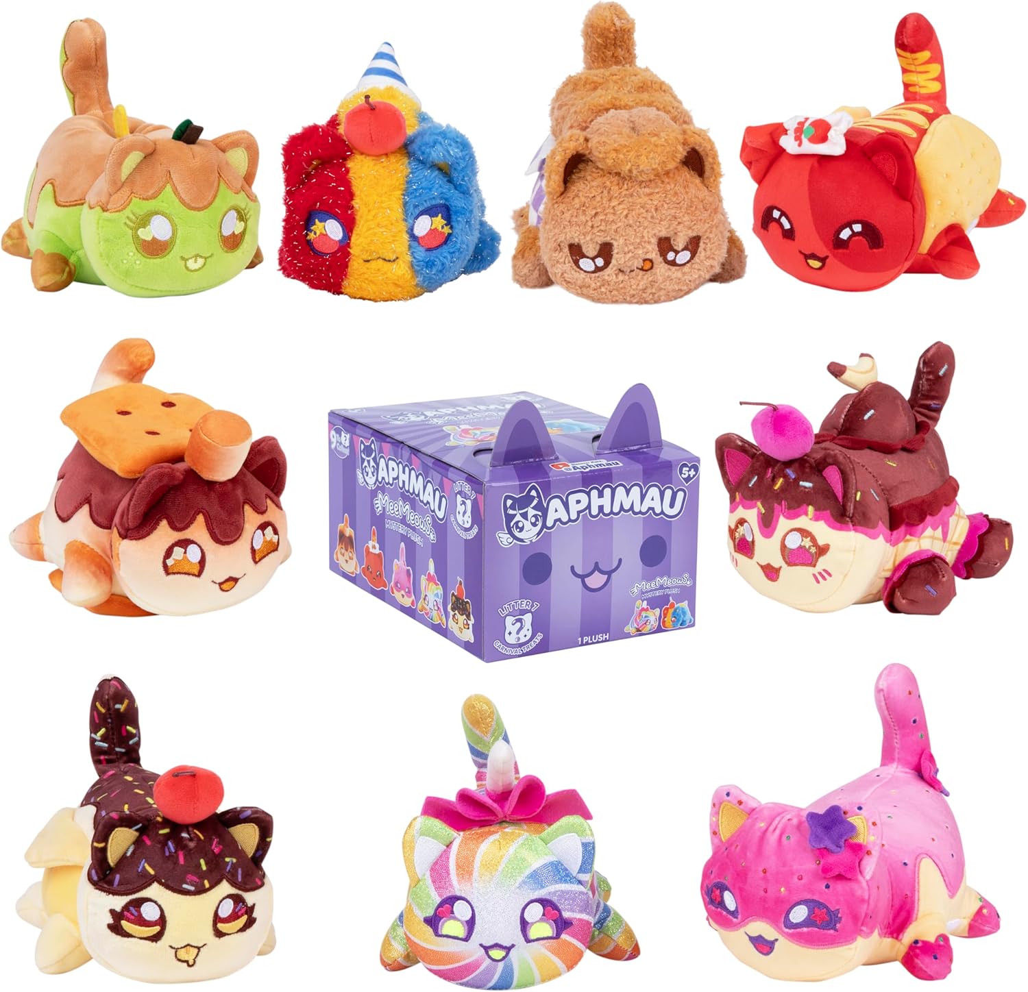 Aphmau 6” MeeMeow Mystery Plush – Series 7; YouTube Gaming Channel, Blind Box, 1 of 9 Possible, Carnival Treats MeeMeows, Official Merch
