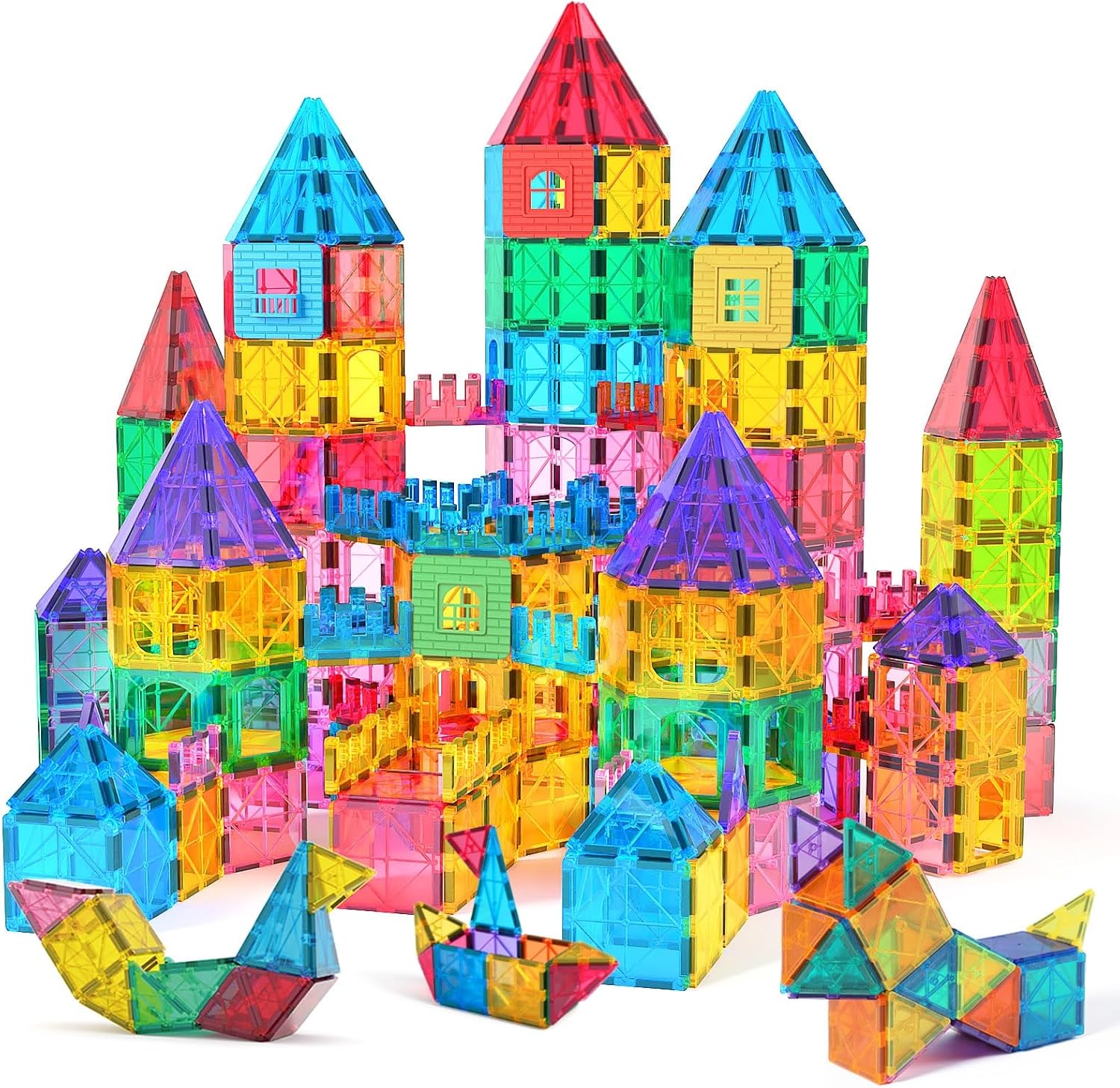 Jasonwell Magnetic Tiles Kids Magnetic Blocks Building Sets 3D Magnet Tile Building Blocks Toy Construction Educational STEM Toys Gifts for Toddlers Boys Girls 3 4 5 6 7 8 9 10 + Year Old