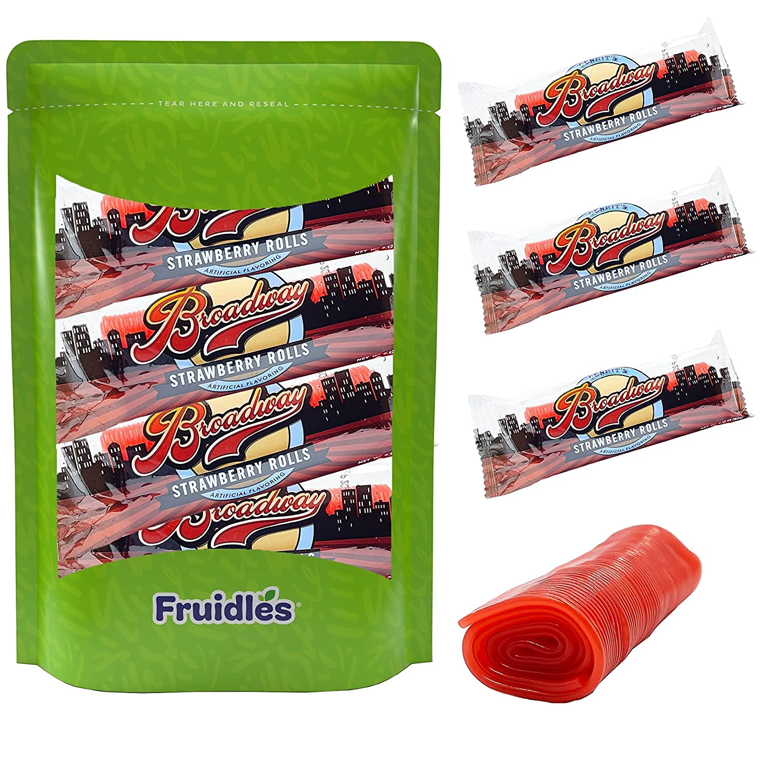Fruidles Strawberry Licorice Rolls, Individually Wrapped Rolls, Perfect for Parties, Events, and Birthdays (2 Pound)