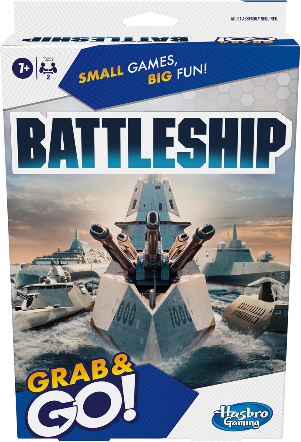 Hasbro Gaming Battleship Strategy Game, Travel Toys for Kids, Summer Travel Game, 2 Player Portable Fun, Grab and Go, Ages 7+