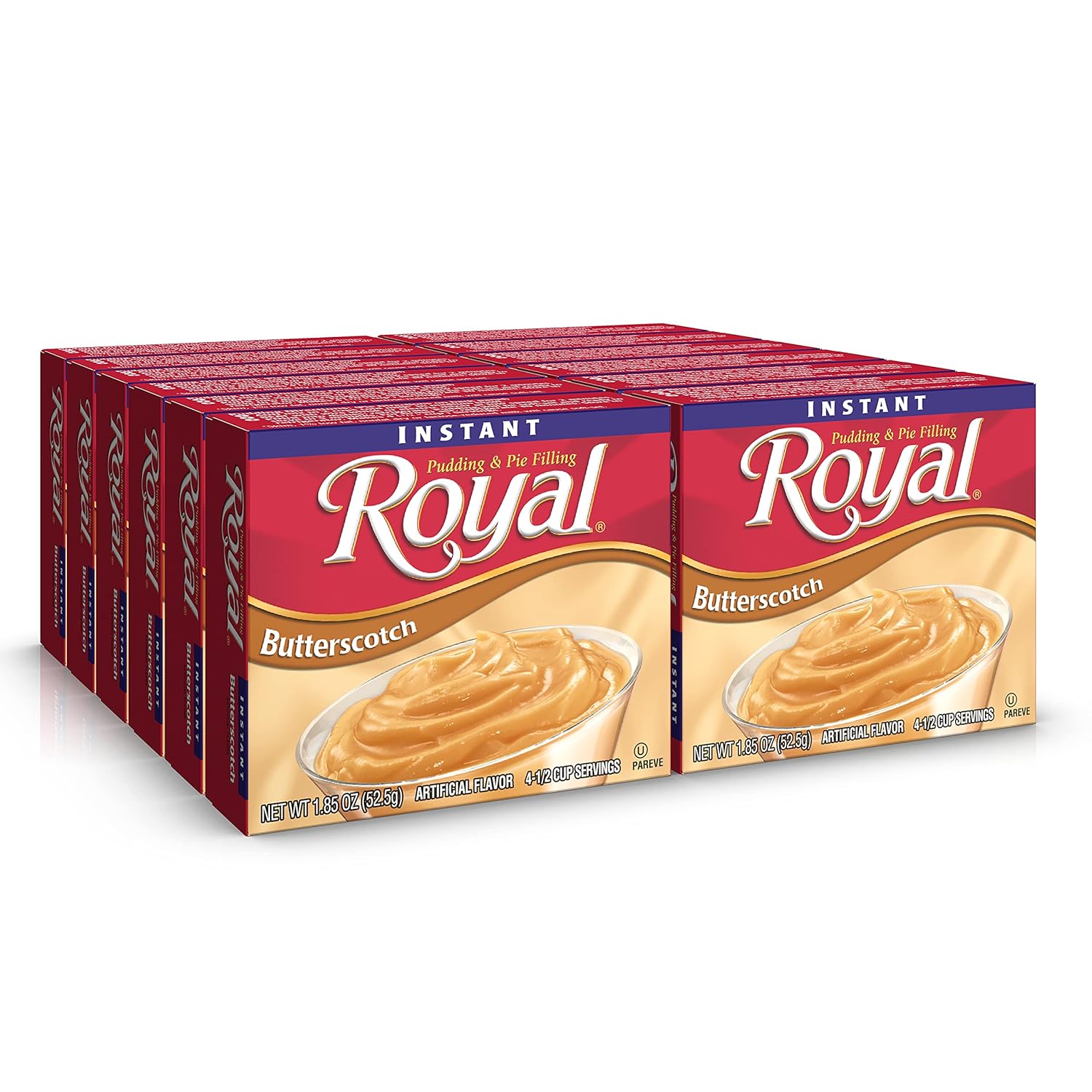 Royal Instant Pudding Dessert Mix, Butterscotch, Fat Free (12 - 1.8 oz Boxes)