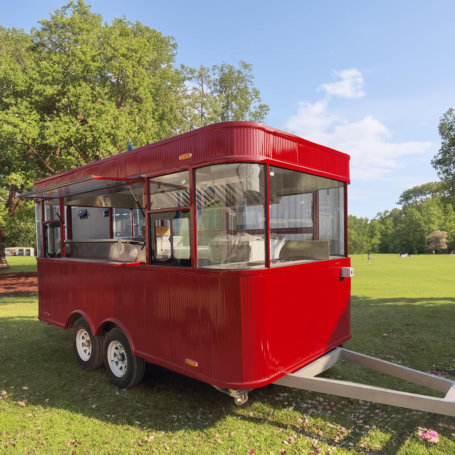 BELYOO Truck, Custom Food Truck Snack Cart with Wheel Ice Cream Cart for Business Food Trailer