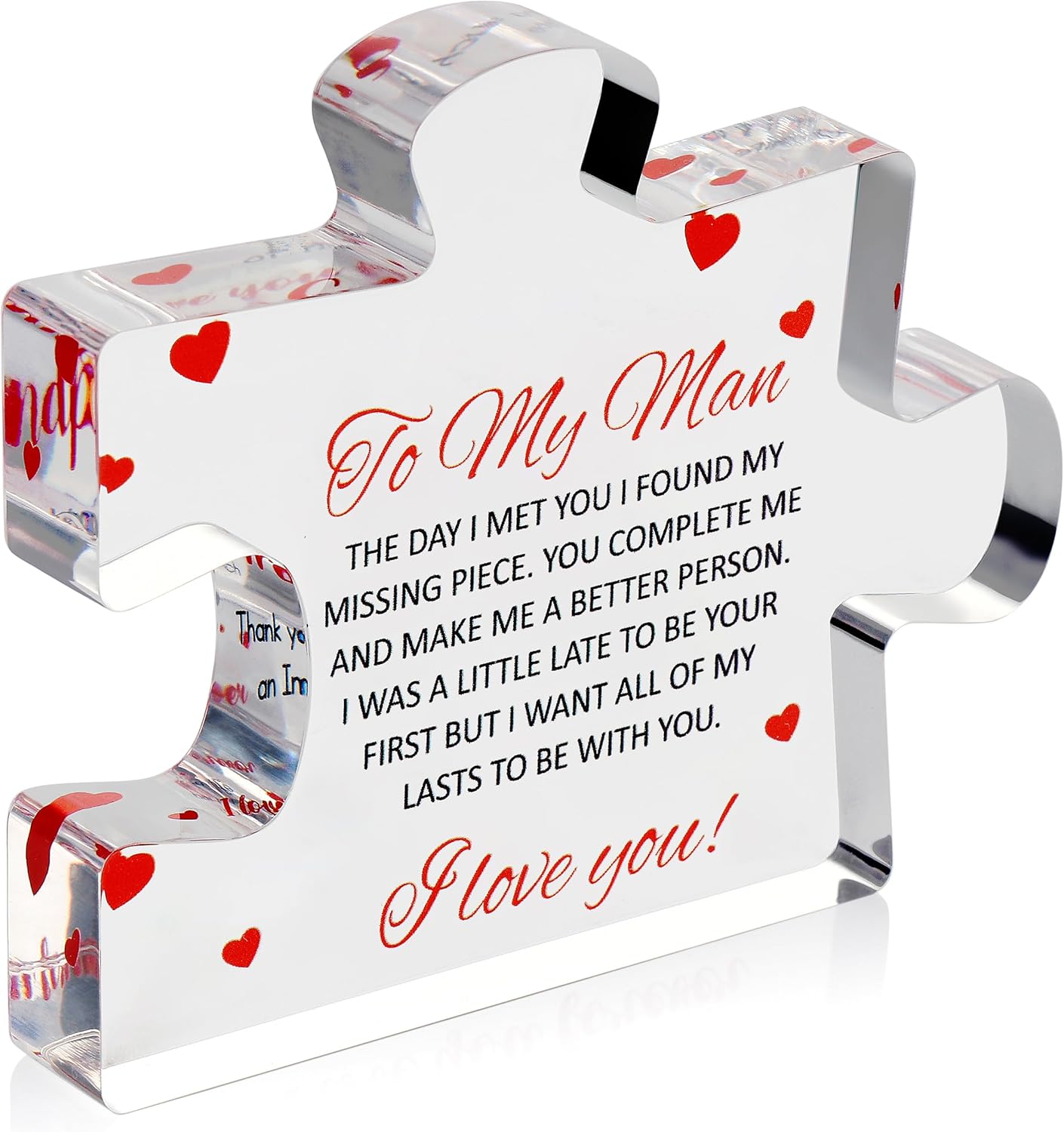 Valentines Day Gifts for him - Engraved Acrylic Block Puzzle - Gifts for Him - Anniversary Present for Husband - Fiance Birthday Gifts, Valentines Day Gifts for Boyfriend - Cool Wedding Couple Gifts