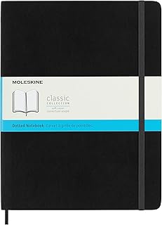 Moleskine Classic Notebook, Soft Cover, XL (7.5" x 9.5") Dotted, Black, 192 Pages
