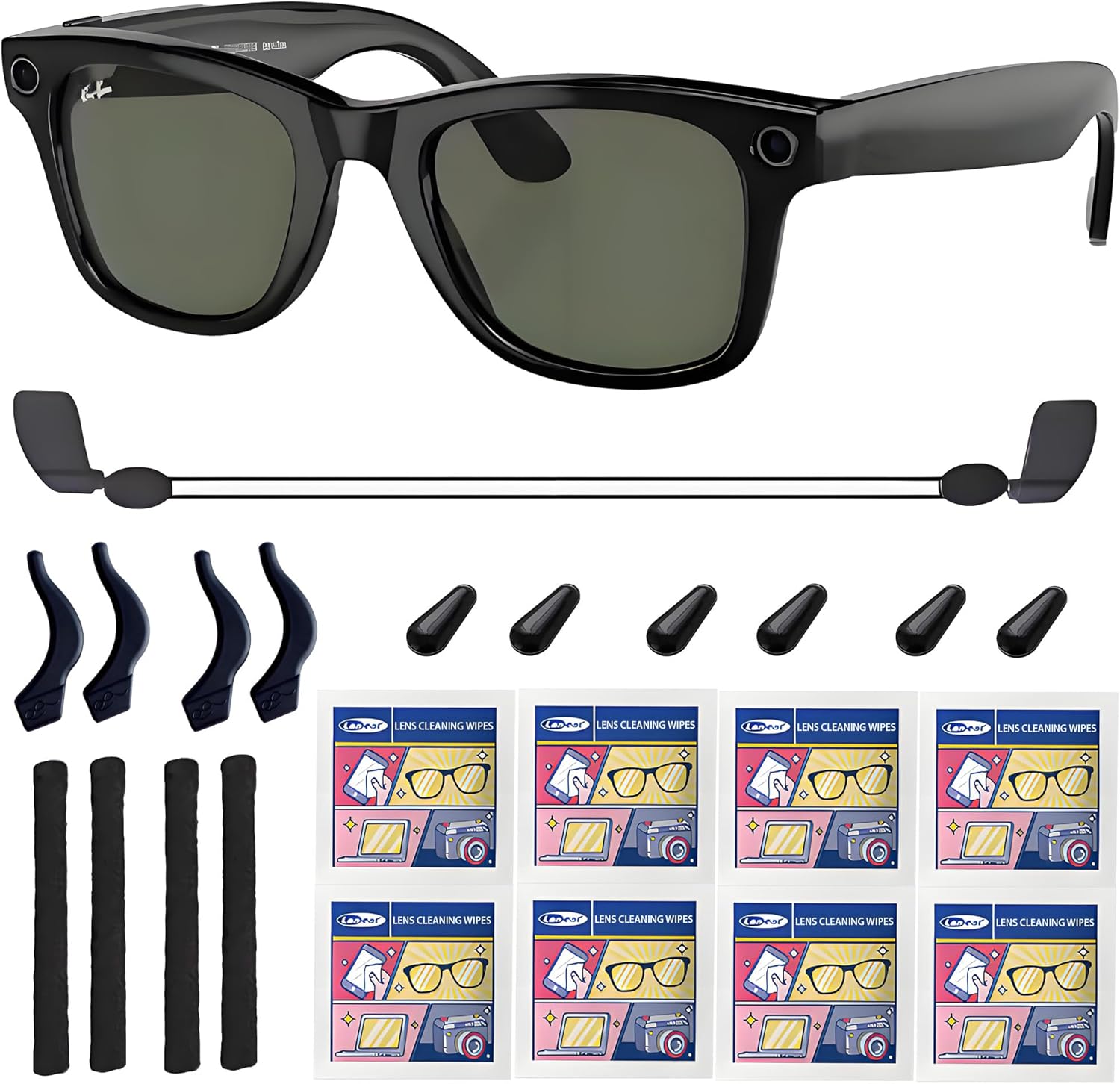 Accessories for Ray-Ban Meta Wayfarer/Headliner/Skyler Smart Glasses, Come with Nose Pads 4 Pairs
