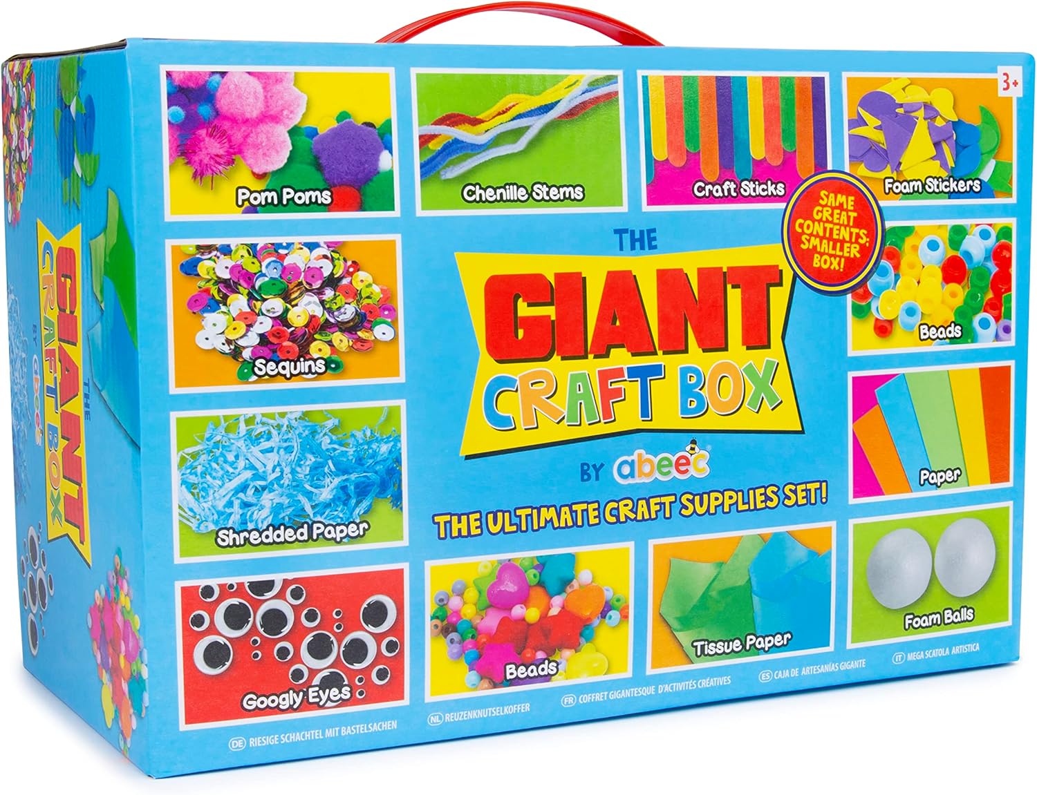 abeec Giant Craft Kit for Kids | 1000+ Piece Art & Craft Supplies Box | DIY Arts Set with Pom Poms, Beads, Stickers & More | Creative Activities for Boys & Girls | Gift for Ages 5+