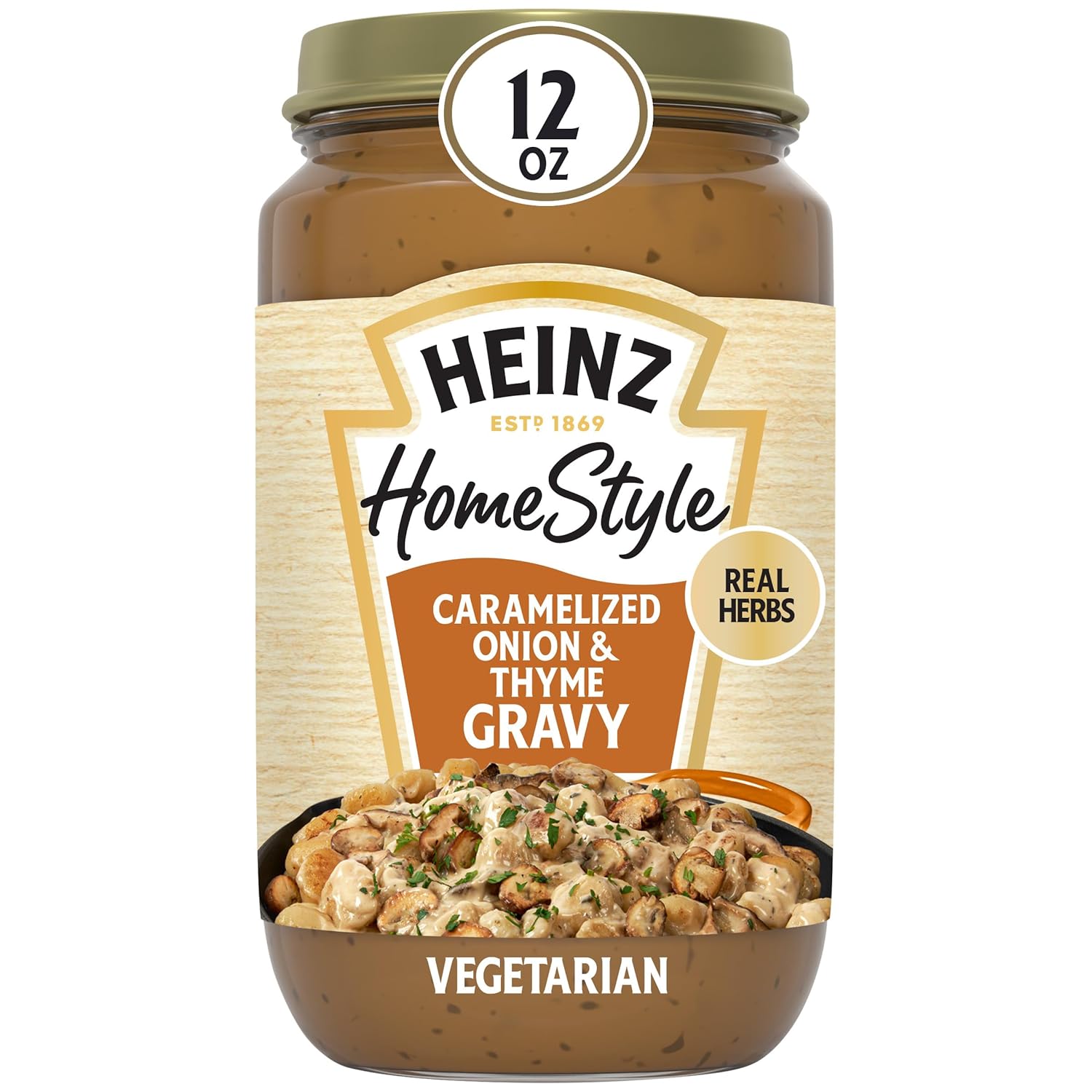 Heinz HomeStyle Caramelized Onion and Thyme Gravy, 12 oz Jar