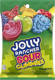 JOLLY RANCHER Sour Gummies Assorted Fruit Flavored Candy Bag, 6.5 oz