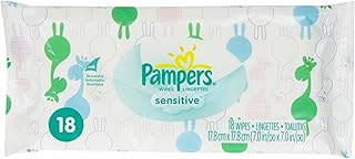 Pampers Sensitive Wipes Convenience Pack 18 Count (Pack of 24)