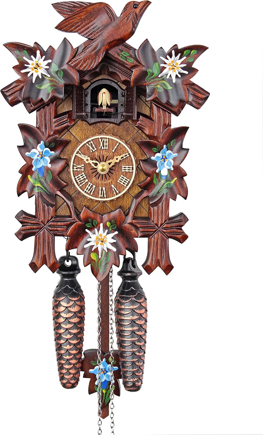 HerrZeit by Adolf Herr Quartz Cuckoo Clock - Alpine Flowers AH 40/8 QM