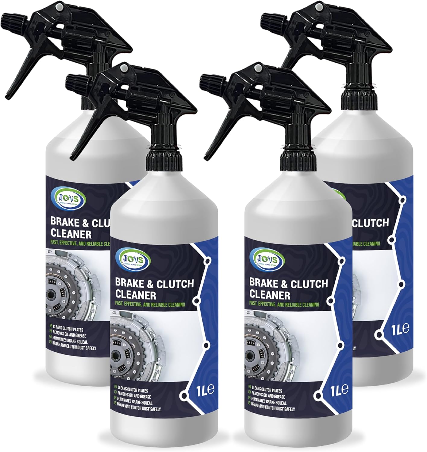 Jovs Brake and Clutch Cleaner 4 X 1L – Dust, Grease, and Oil Remover! Powerful Cleaning, Precision Degreasing, and Rust Removal for Peak Automotive Performance