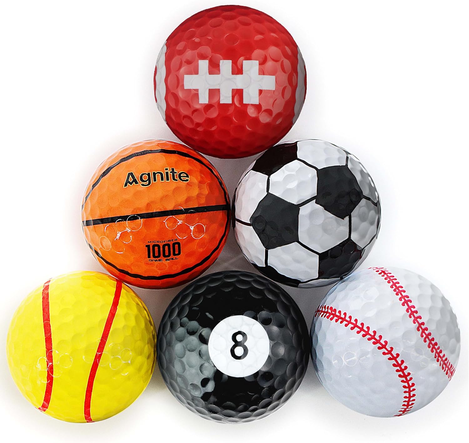 Funny Golf Balls, 6-Pack Colored Golf Balls - Fun Golf Gifts for All Golfers, Novelty for Kids & Dads, Cool Golf Accessories for Men Gift