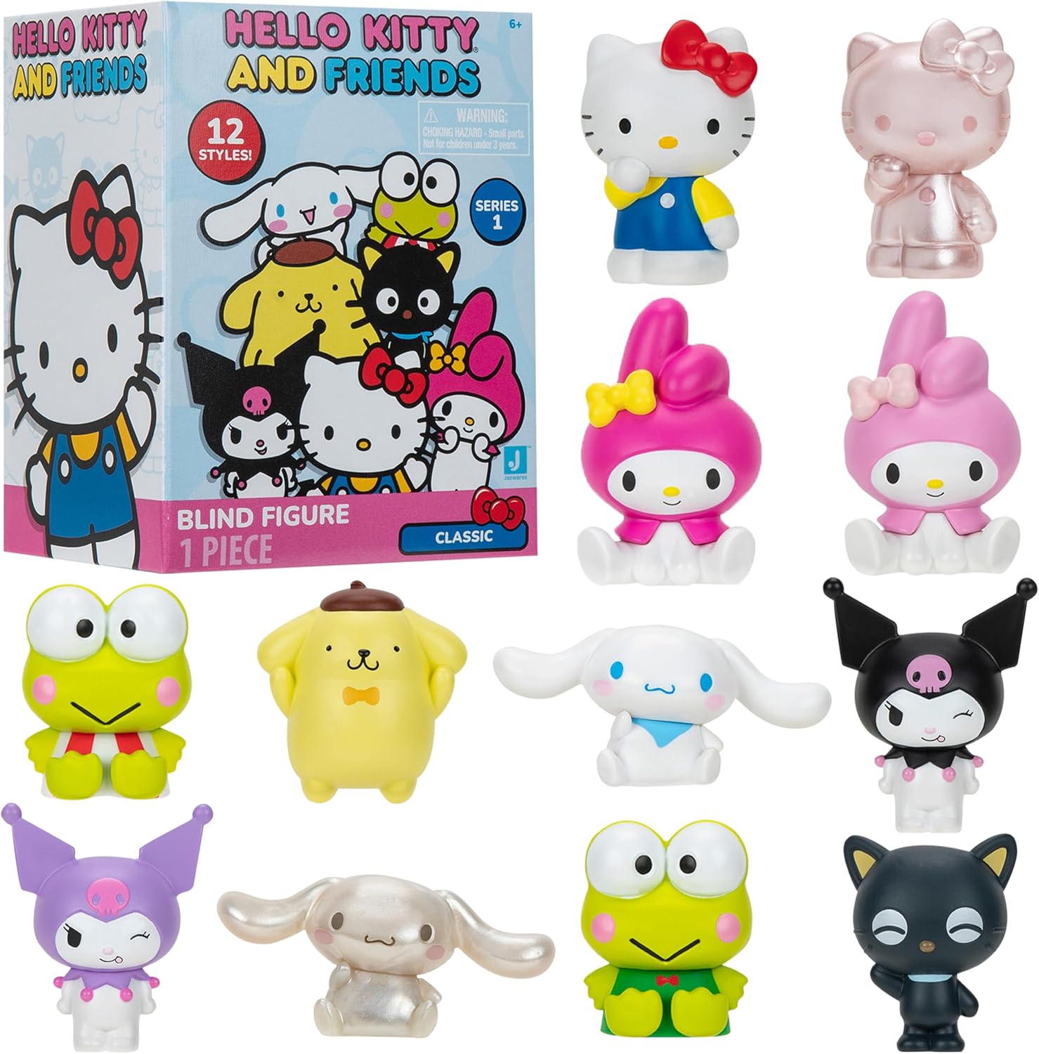 Hello Kitty and Friends Mystery Blind Box, Single - Series 1 - Collectible Sanrio Mini 2" Figure Mystery Toy - Styles May Vary - Gift for Kids, Girls, Boys - 6+