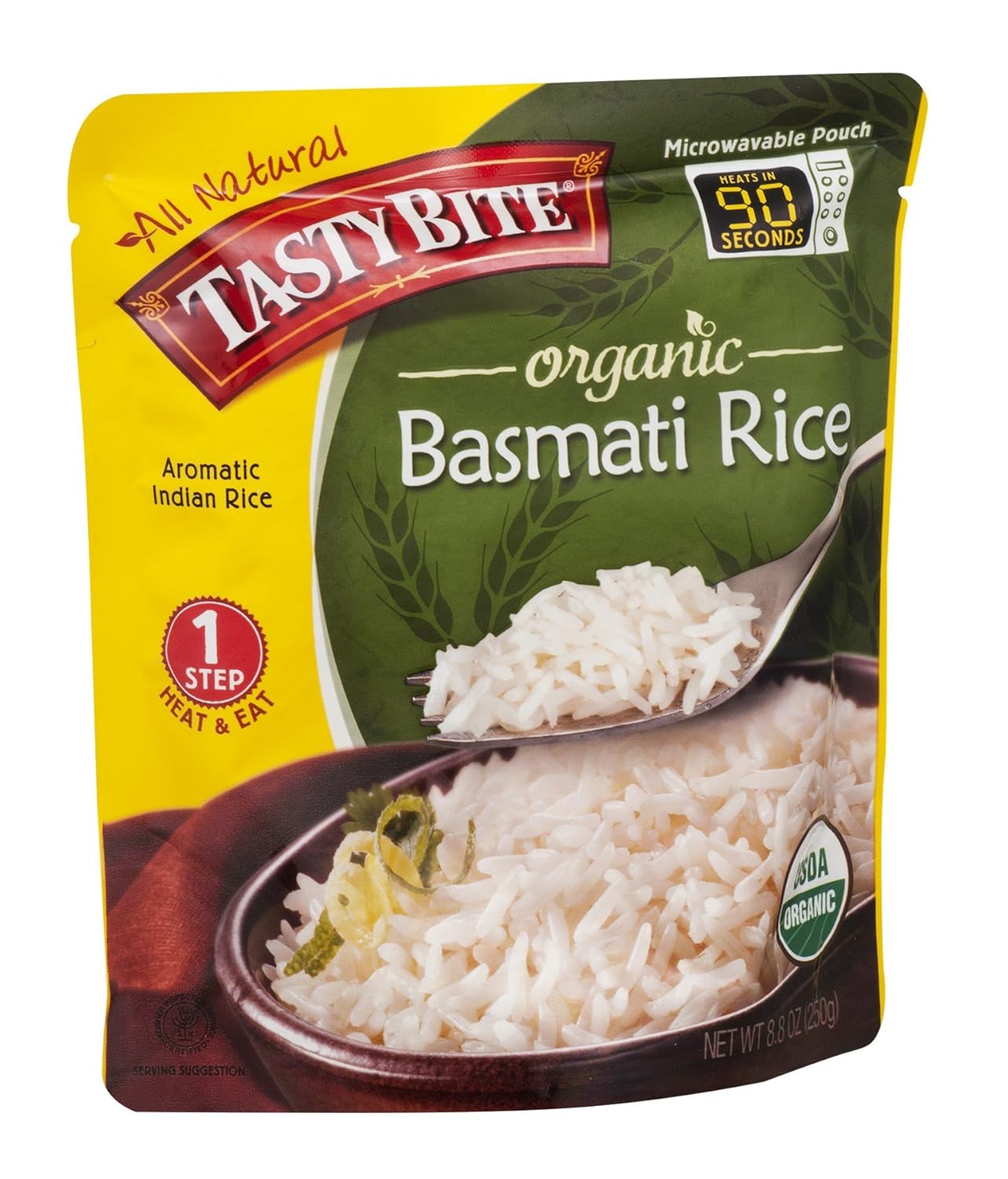 Tasty Bite Organic Basmati Rice, Microwaveable Cooked Rice, 8.8 Ounce (Pack of 6)