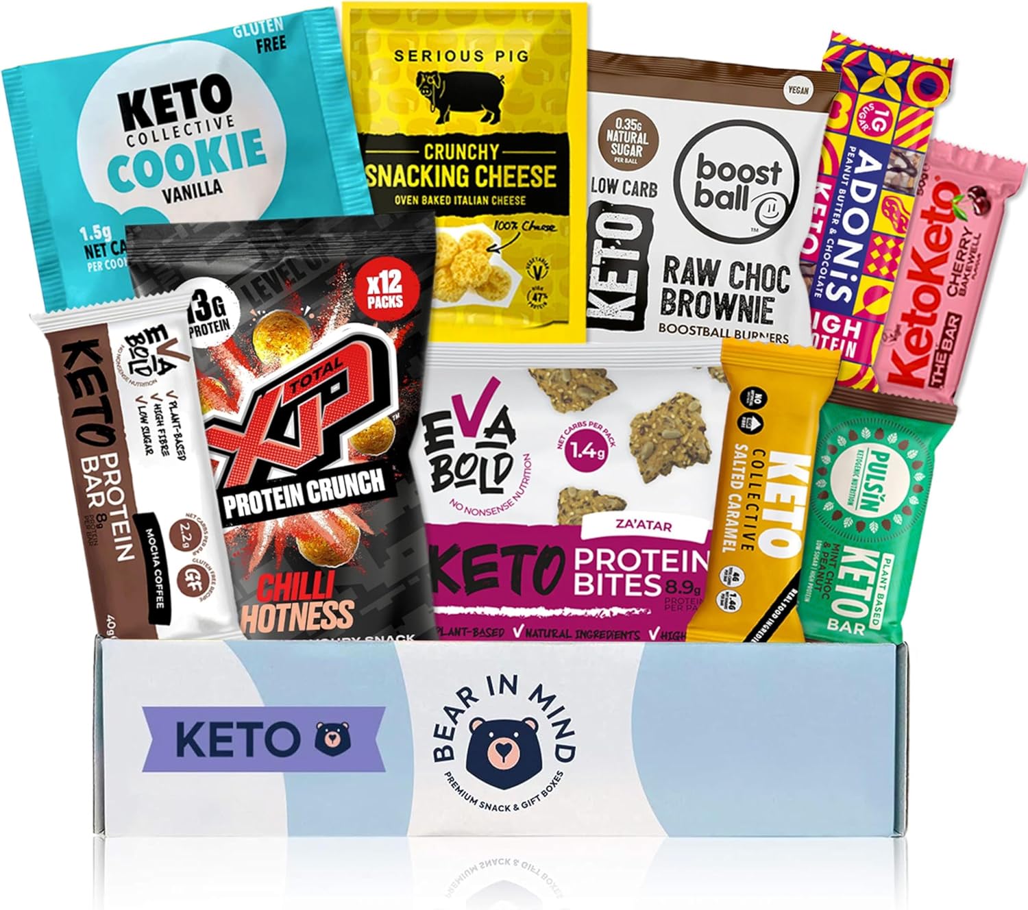 Keto Snack Box Hamper: Ultimate Keto Gift Box - Keto Snacks and Treats UK - Gluten-Free & Vegetarian - Perfect Low Sugar Gift Box Treats for Keto and Paleo Lovers - Ideal Keto Gifts for Women and Men