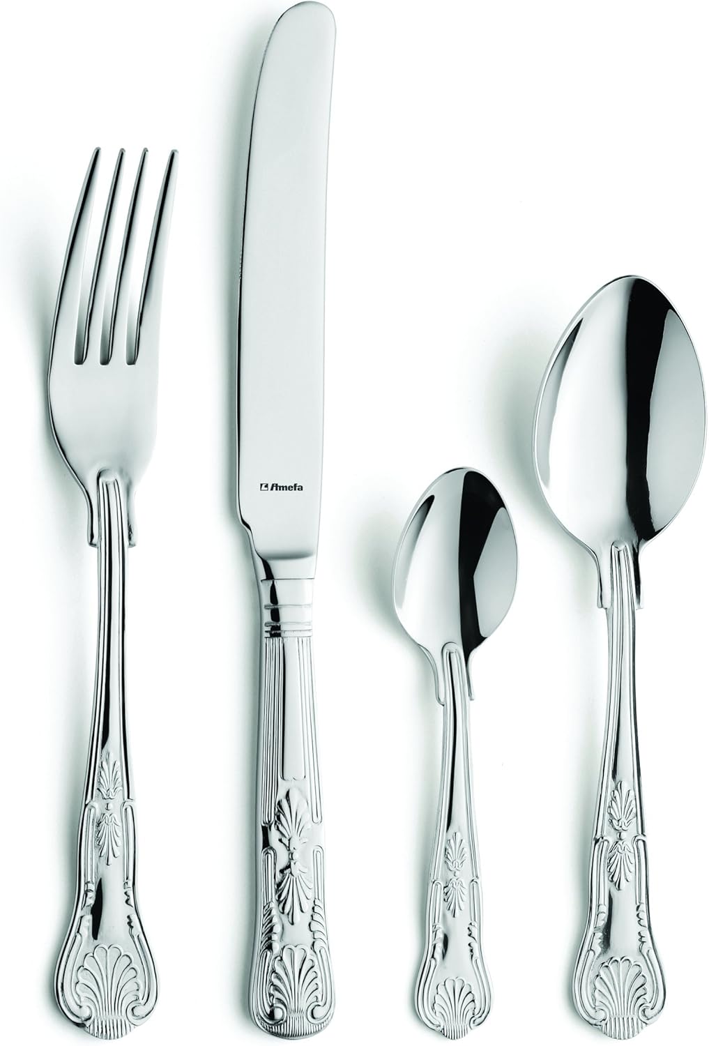 Amefa Vintage Kings 16 Piece 4 Person Cutlery Set - Gift Boxed, Silver
