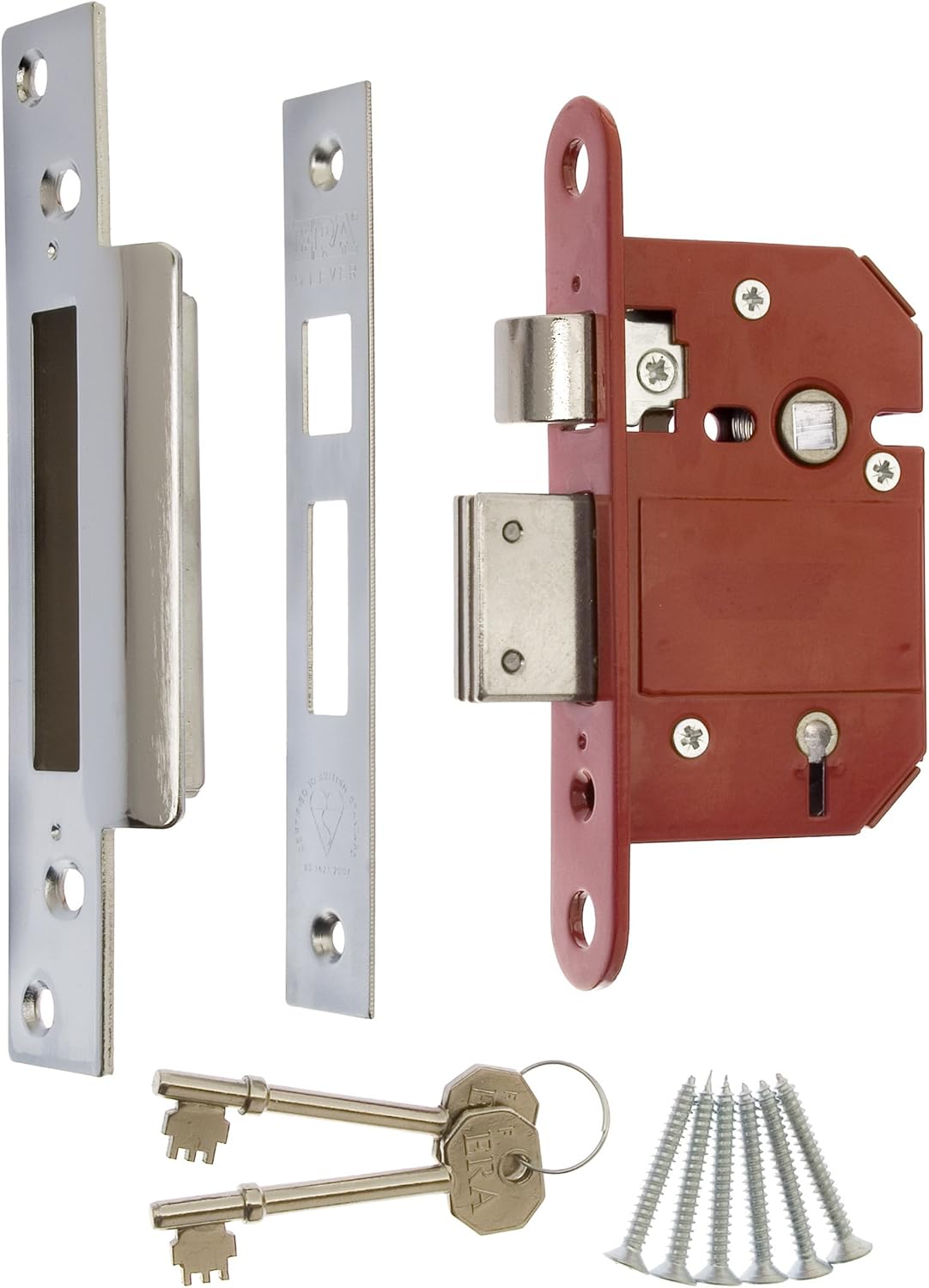 ERA Fortress BS 3621 2.5-inch/ 64mm 5 Lever Maximum Security Mortice Sashlock - Chrome Effect