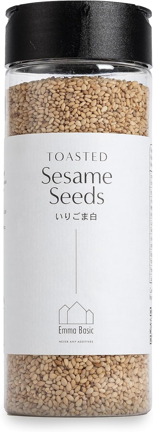 Emma Basic - Roasted White Sesame Seeds 150g | High Fibre | Source of Protein | Vegan | Rich Aroma | Antioxidants | Simply sprinkle