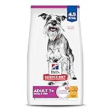 Hill's Science Diet Small & Mini, Senior Adult 7+, Small & Mini Breeds Senior Premium Nutrition, Dry Dog Food, Chicken, Brown Rice, & Barley, 4.5 lb Bag
