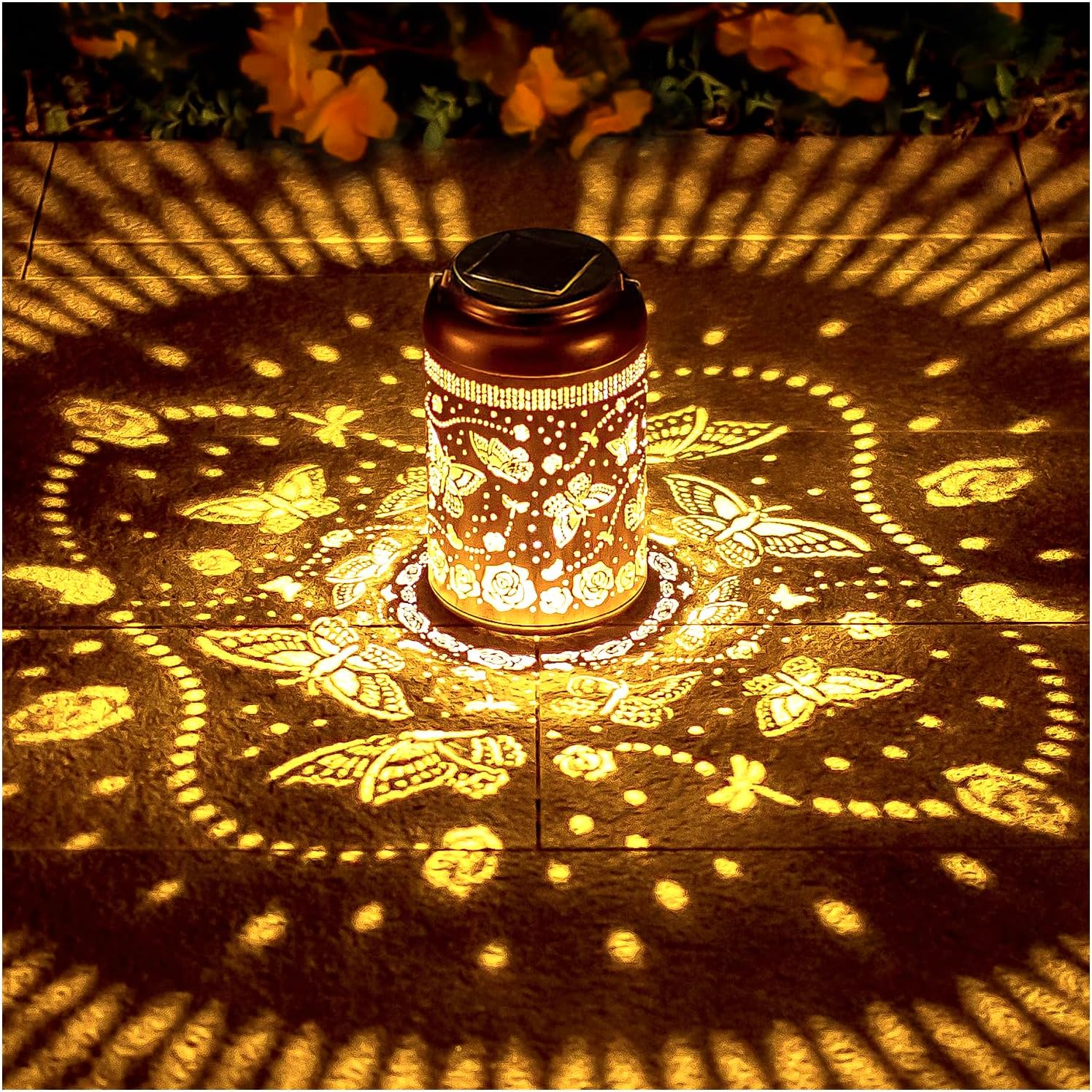Butterfly Solar Lanterns Outdoor Hanging Waterproof Solar Lights Butterfly Gifts for Women Men Metal Butterflies Decorative LED Lanterns for Outside, Patio, Landscape, Yard Decor, Garden Decorations