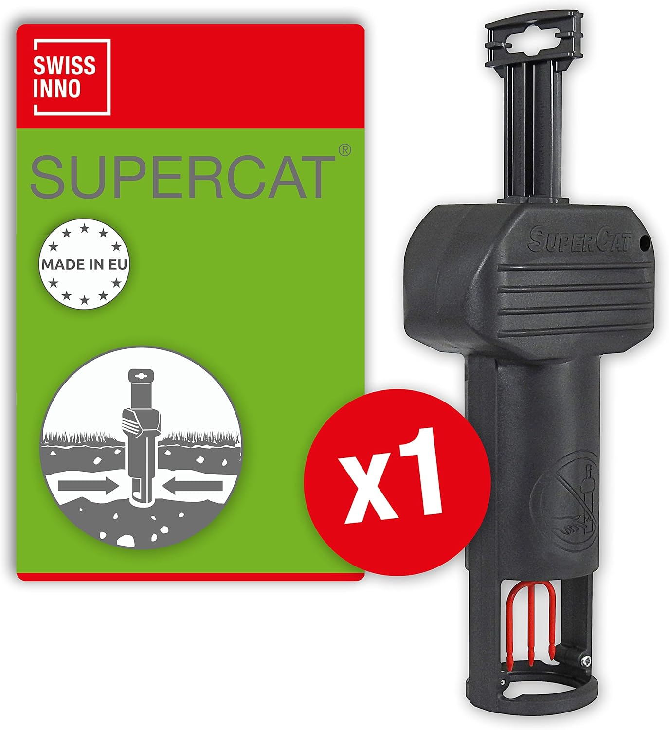 SWISSINNO Vole Trap PRO SuperCat - Efficient Snap Trap for Field and Gopher Control, Patented Trigger Mechanism, Easy to Set Up, Safe and Reusable - 1 Trap