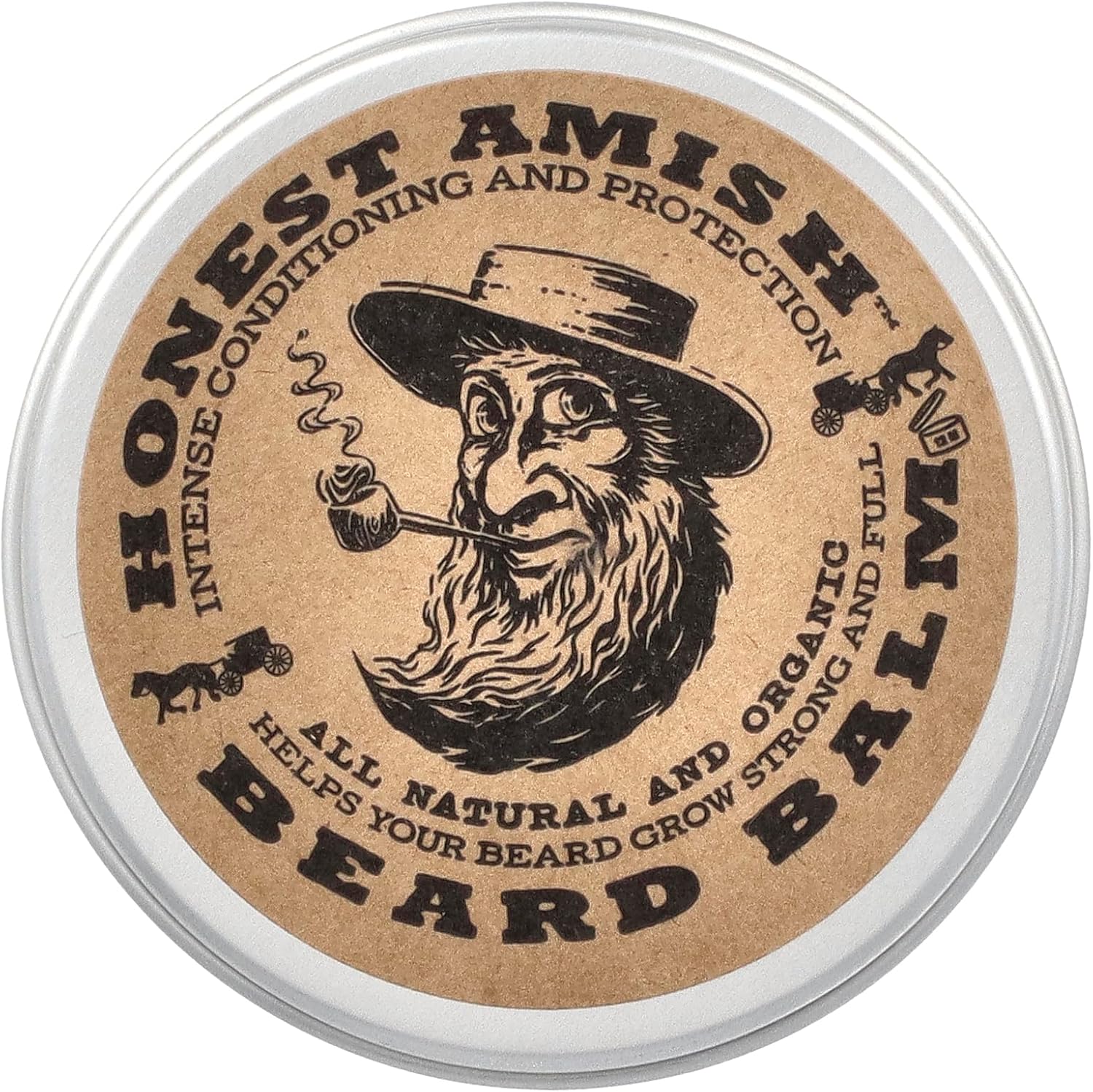 Honest Amish Beard Balm Leave-in Conditioner - Made with only Natural and Organic Ingredients - 2 Ounce Tin