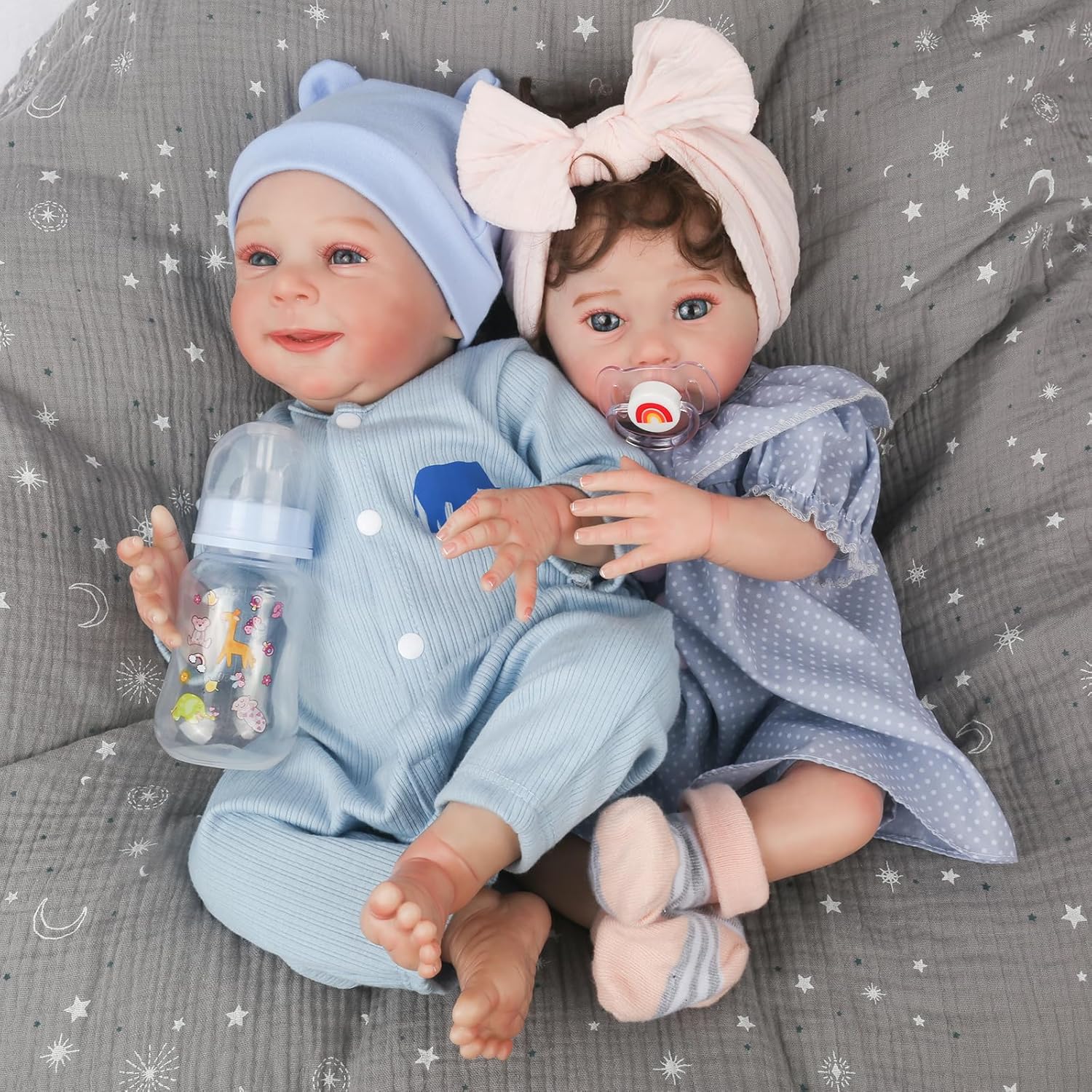 CHAREX Twin Reborn Baby Dolls – Realistic 18 Inch Boy & Girl Newborn Dolls with Weighted Bodies and Full Gift Set, Perfect for Kids Age 3+