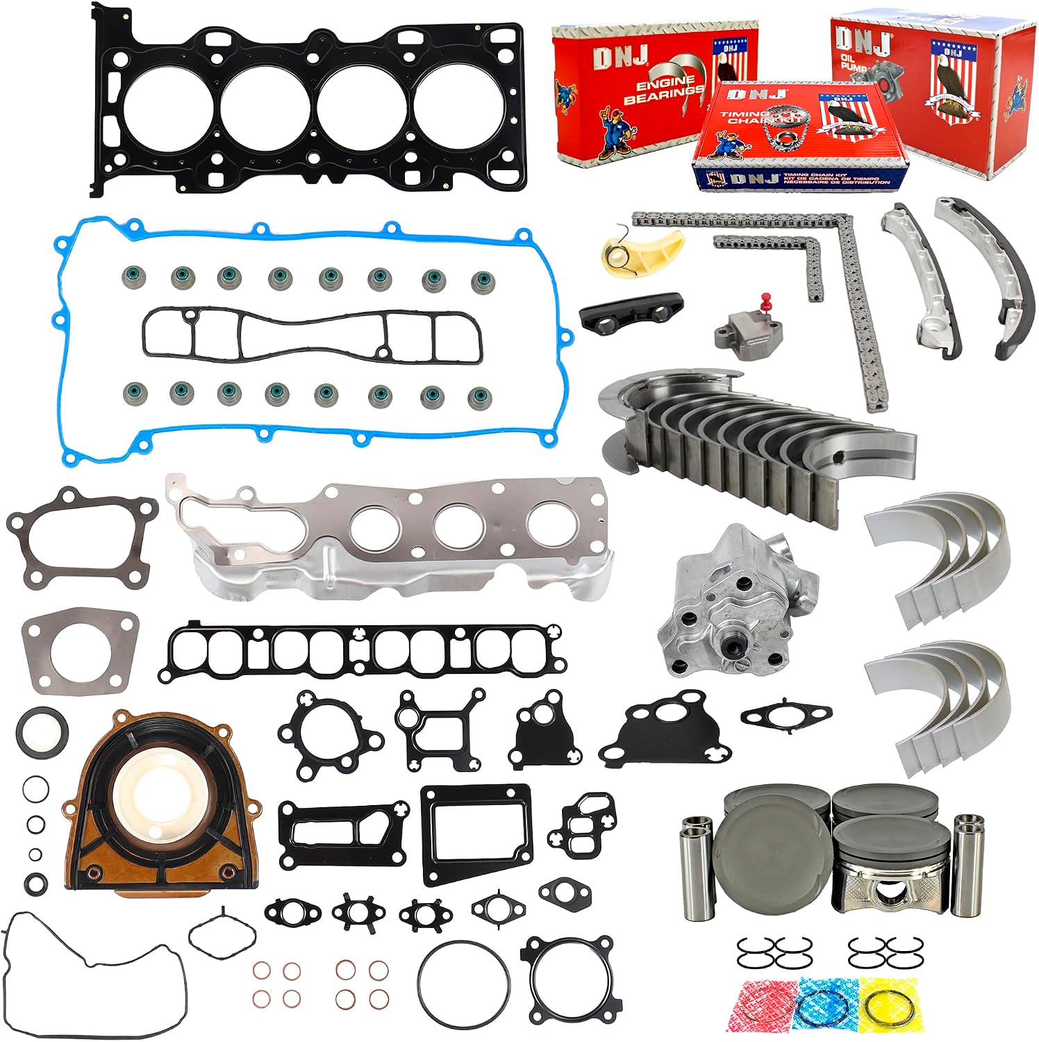 DNJ EK469M Master Engine Rebuild Kit for 2006-2009 Mazda 3 6 CX-7 2.3L L4 16V DOHC 2260cc
