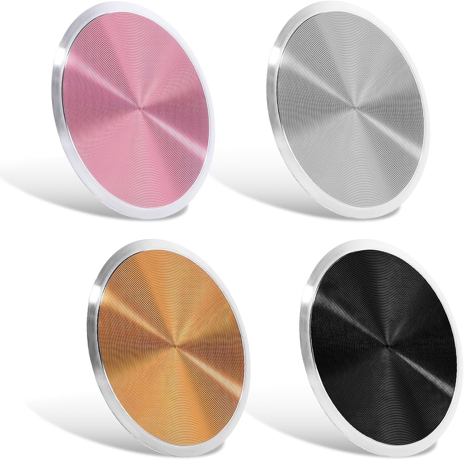 BOHUIZ Metal Plates Replacement for Magnetic Car Mount, 4 Pack Round Patch of Magnetic Cell Phone Mount, Universal Phone Circular Metal Disc with Strong Adhesive Circular Cell Phone Holder Stickers