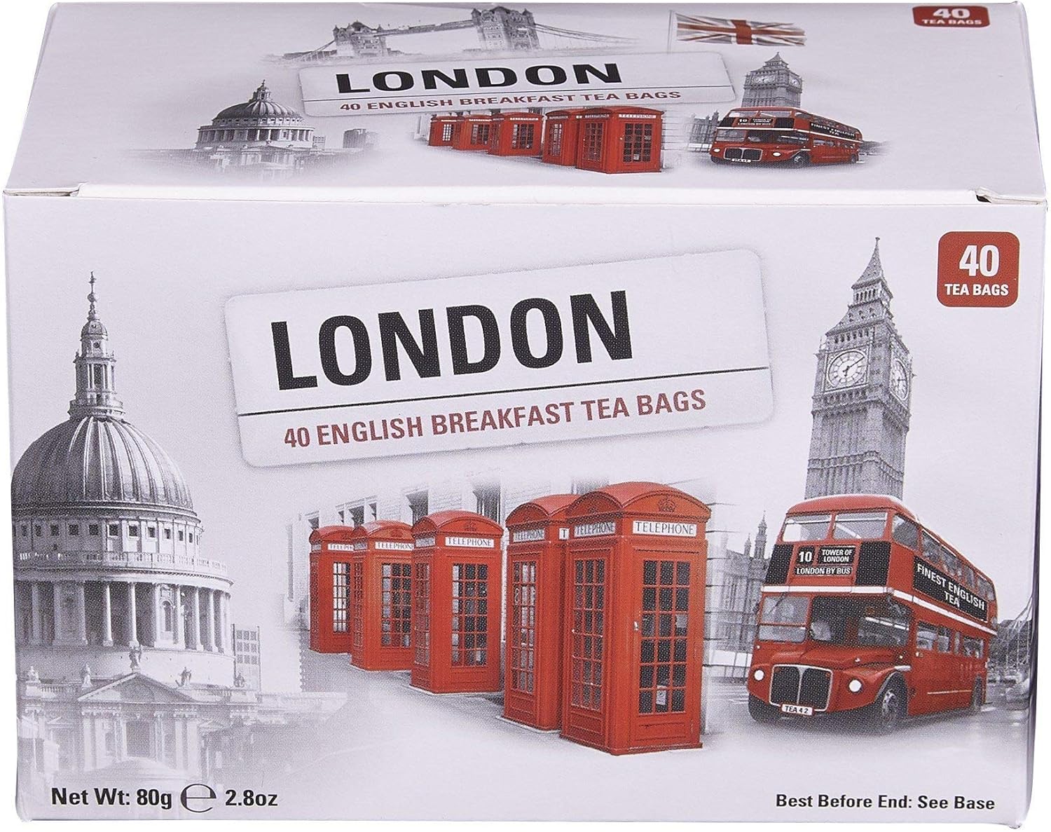 New English Teas London Scenes Tea Carton with 40 Breakfast Teabags, 0.08 kg