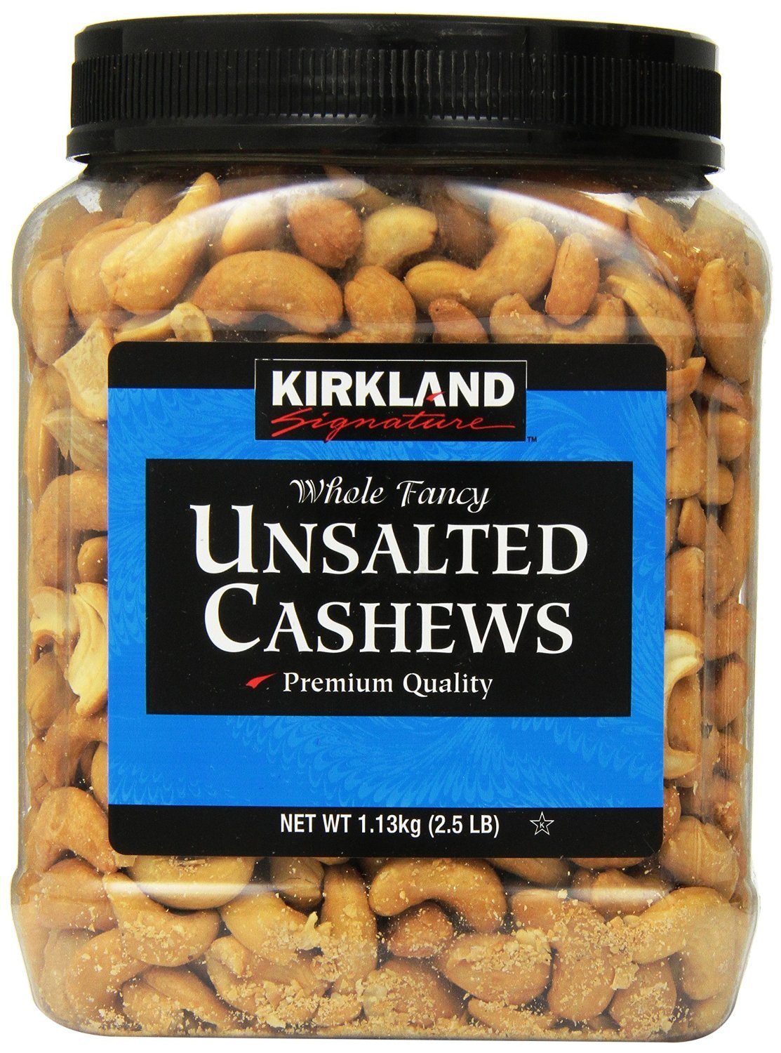 Kirkland Signature Unsalted Cashews, 2.5 Lb, 2 Pack