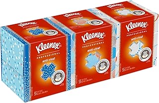 Kleenex Professional Anti-Viral Facial Tissue, Bulk (21286), 3-Ply, White, Upright Cube Boxed Format, Designed for Business (55 Tissues/Box, 12 Boxes, 660 Sheets/Case)