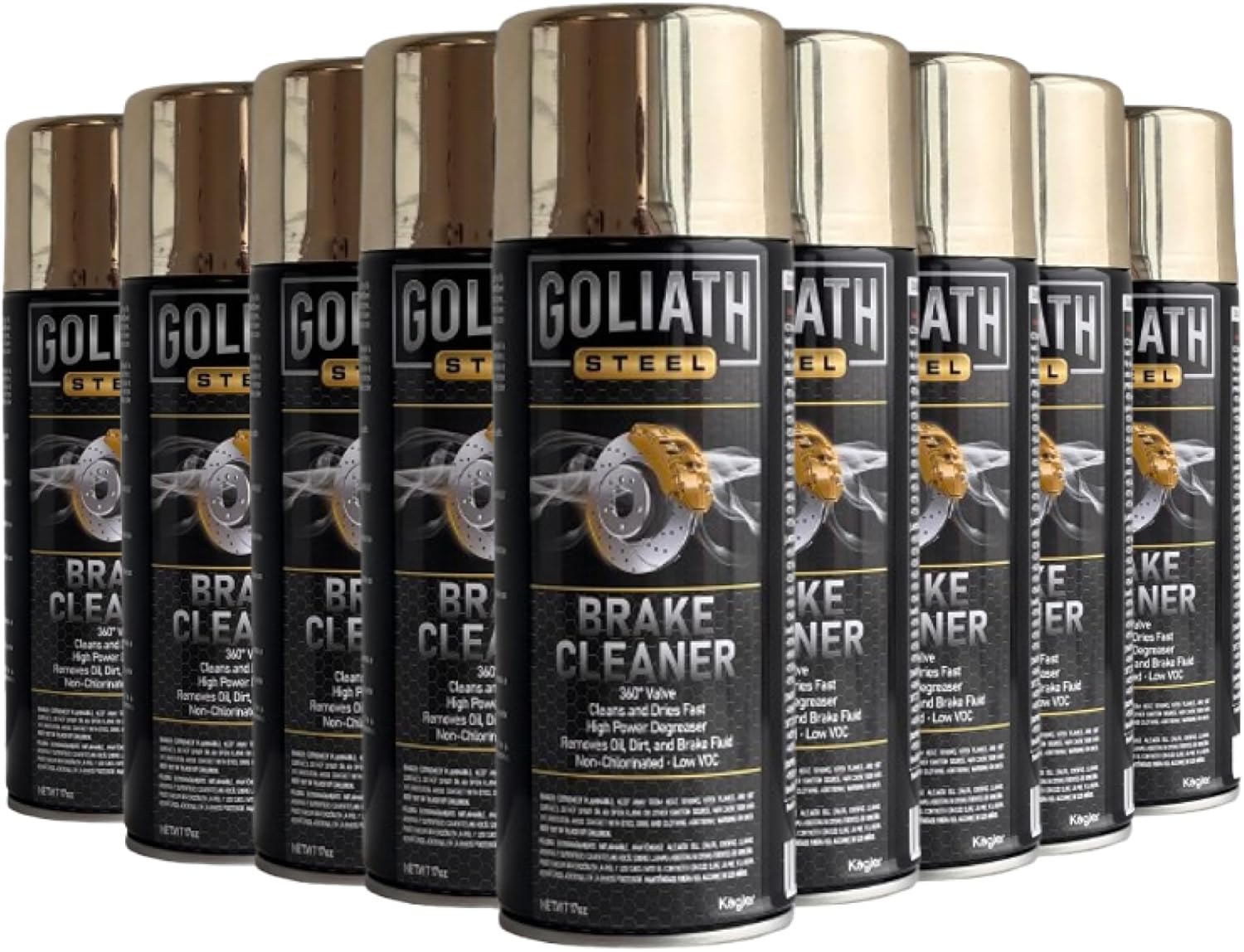 Goliath Steel Brake Spray Cleaner - Non-Chlorinated, Low VOC, 17 fl oz (12-Pack)