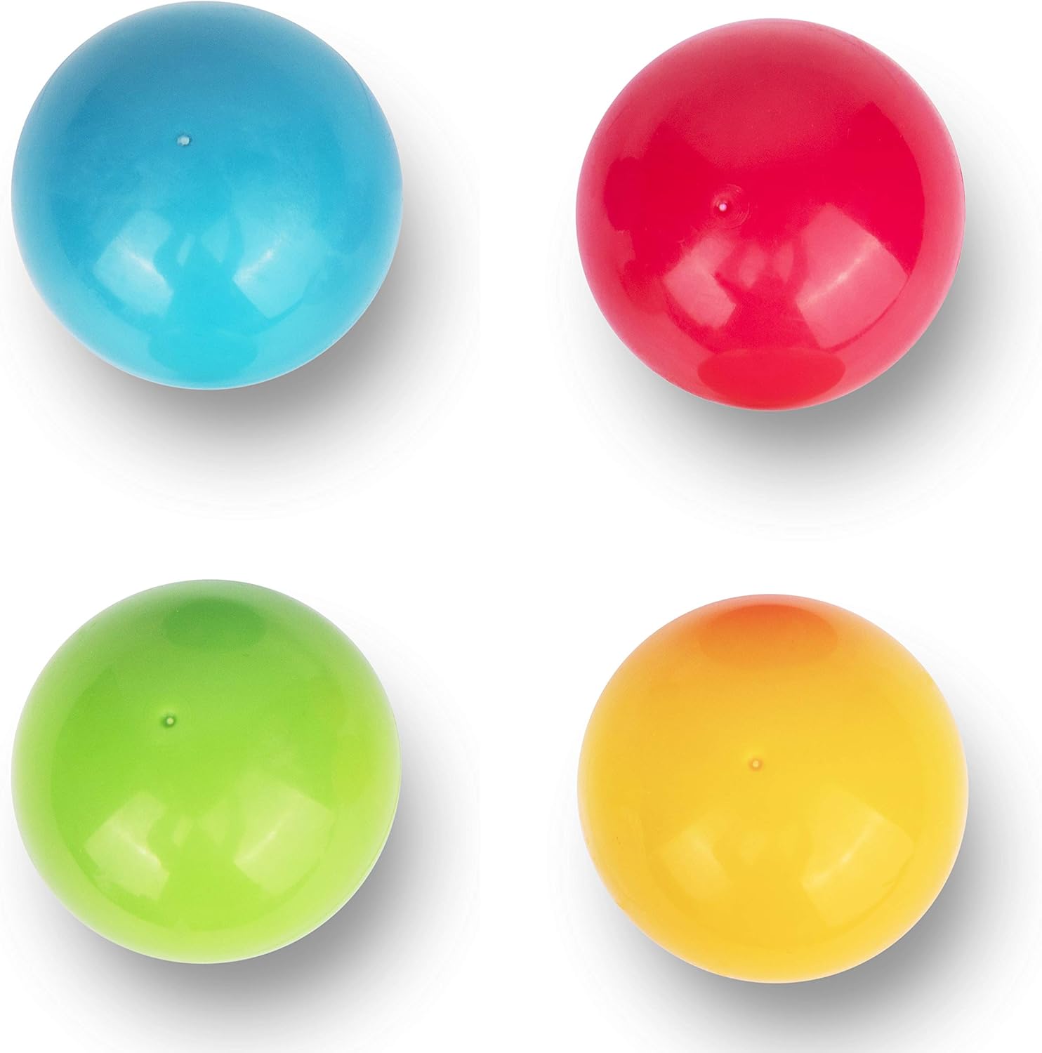 Super Durable Replacement Balls for Pound a Ball, Assortment of 4 Different Colored 1.75" Diameter Plastic Balls That Fit Most Pound a Ball Toys.