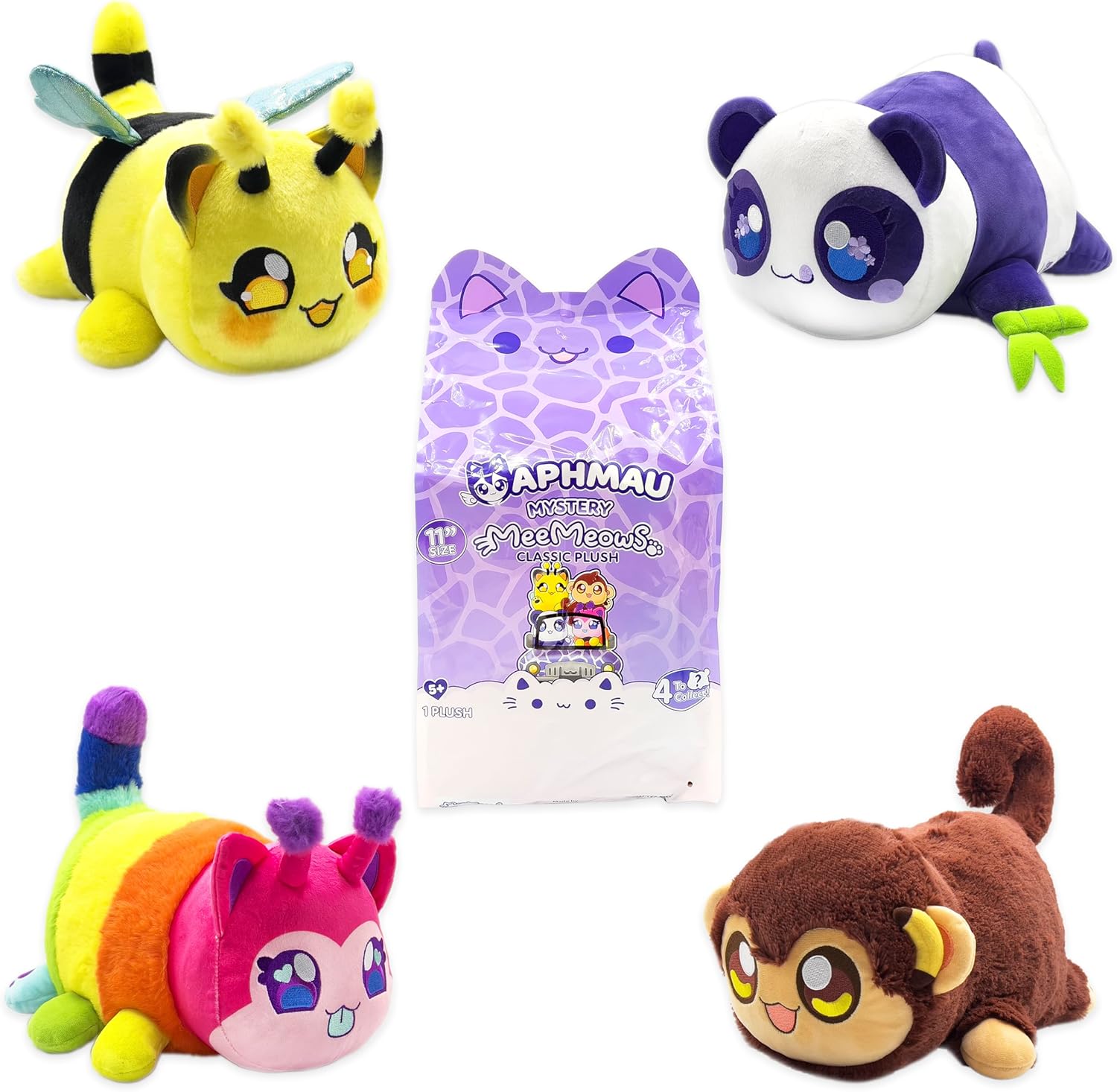 Aphmau MeeMeows 11” Classic Mystery Plush, Series 1 Safari; YouTube Gaming Channel, Plush Mystery Box, Blind Box, 1 of 4 Possible Safari MeeMeows, Official Merch
