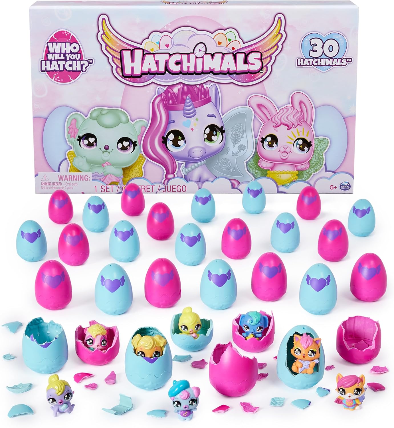 Hatchimals Alive CollEGGtibles 30 Egg Mystery Value Pack - Mini Figures Ultimate Cracking Set: Who Will You Hatch - Easter Basket Pack -30 Unique Figures, Party Favors, Easter Egg Pack (Age 3+)