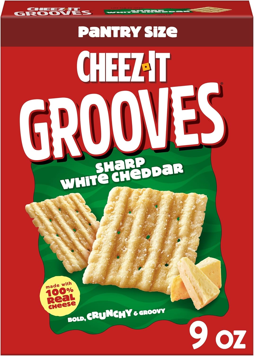 Cheez-It Cheez It Grooves Sharp White Cheddar, 9 Ounce