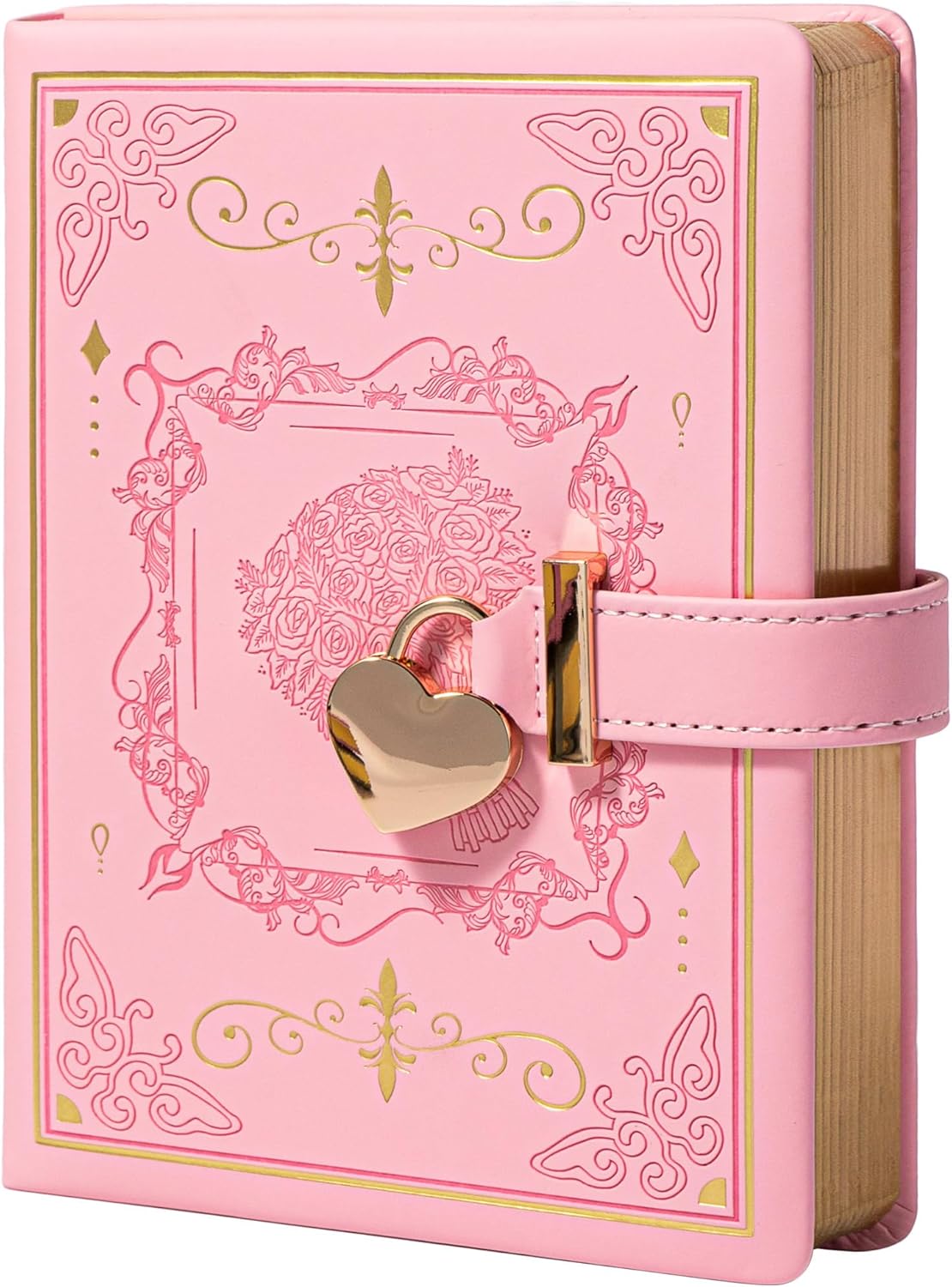 MGGAO Diary with Lock for Writing, PU Hardcover Leather Locked Journal, B6 Personal Organizer Journal for Women Girls, 288 Pages 100gsm Ruled Paper