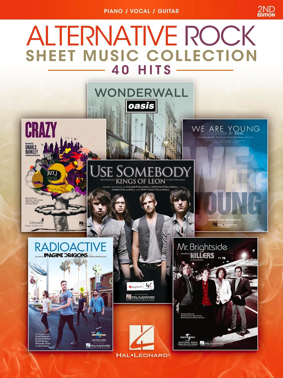Alternative Rock Sheet Music Collection - 2nd Edition | Piano/Vocal/Guitar Songbook for Students and Performers |40 hits with lyrics chord symbols chord frames | PVG book for practice and performance